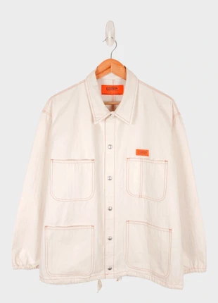 Universal Overall Men's Ecru Herringbone Cotton Chore Jacket, brand: universal overall, condition: Very good, size: L, £75.00, £79.45 includes Buyer Protection Pro
