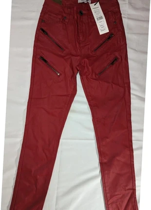 Pantalon cuir vintage rouge femme Taille 36, merk: Morgan, staat: Nieuw zonder prijskaartje, maat: S / 36 / 8, € 9,90, € 11,10 inclusief Kopersbescherming