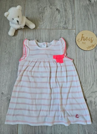 Robe à rayures roses et détails fluos 3 mois, marque: Petit Bateau, état: Très bon état, taille: 3-6 mois / 62 cm, 3,00 €, 3,85 € Protection acheteurs incluse
