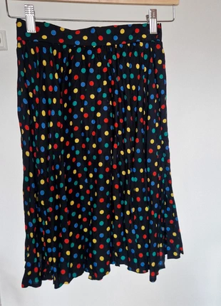 Zwarte Midi Rok met Multicolor Stippen - Maat 34 - 100% Katoen, marque: Vintage, état: Très bon état, taille: XS / 34 / 6, 8,00 €, 9,10 € Protection acheteurs incluse