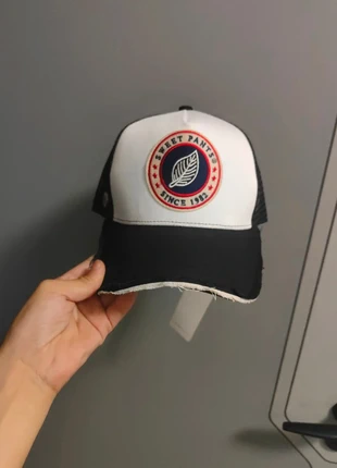 Sweet Pants Trucker Hat – Black/White Mesh Cap | Leopard-print brim lining | New with Tags, brand: Sweet Pants, condition: New with tags, size: One size, €35.00, €37.45 includes Buyer Protection