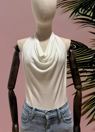 Top Halter cascada blanco, marque: BK Top Camiseta Blanco, état: Très bon état, taille: Taille unique, 9,95 €, 11,15 € Protection acheteurs incluse