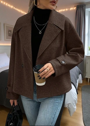 Manteau caban marron en laine classe élégant moderne hiver automne, marque: Caban, état: Très bon état, taille: S / 36 / 8, 58,00 €, 61,60 € Protection acheteurs incluse