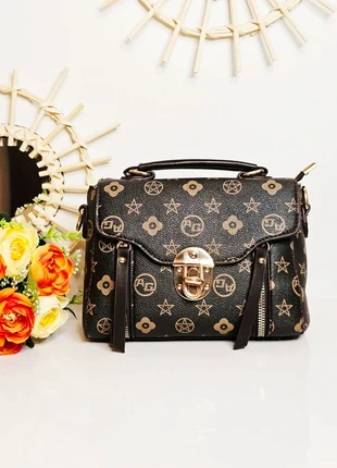 Sac à main femme marron motifs dorés avec bandoulière réglable, marca: Tendance, estado: Nuevo sin etiquetas, 17,50 €, 19,08 € Protección al comprador Pro incluida