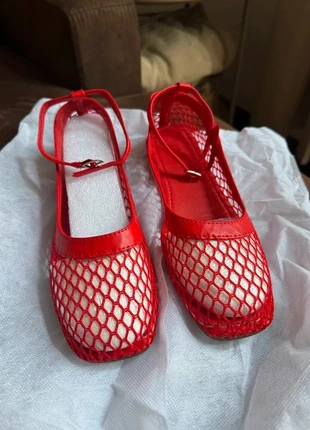 Ballerine in rete rosse - n.38, brand: MERCATO, condizioni: Nuovo con cartellino, taglia: 38, €12.00, €13.30 include la Protezione acquisti