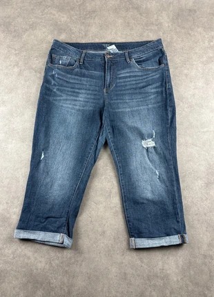 Capri pantacourt en jean bleu foncé taille 3XL femme - 18 uk 46 eu Time True Mid-rise - BER0068, brand: Vintage Dressing, condizioni: Ottime, taglia: XXXL / IT 50 / EU 46, €7.00, €8.05 include la Protezione acquisti Pro
