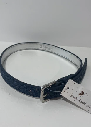 Ceinture enfant bleu pailleté - Luciole et Petit Pois - Taille 3-6 ans, merk: Lucioles et petits pois, staat: Nieuw met prijskaartje, maat: 65 cm, € 4,00, € 4,90 inclusief Kopersbescherming