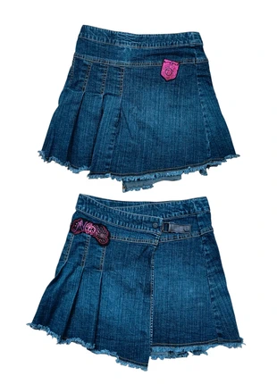 Mini jupe en jean broderie année 2000 vintage femme taille XS, merk: Vintage Dressing, staat: Heel goed, maat: XS / 34 / 6, € 3,00, € 3,85 inclusief Kopersbescherming