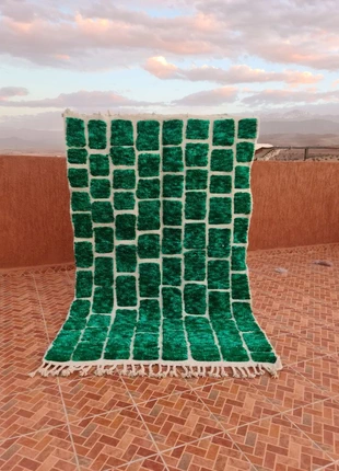 Tapis berbère Beni Ouarain en laine avec motifs verts 250x150 cm, marca: Fait Main, estado: Novo sem etiquetas, €340.00, €357.70 inclui Proteção do Comprador
