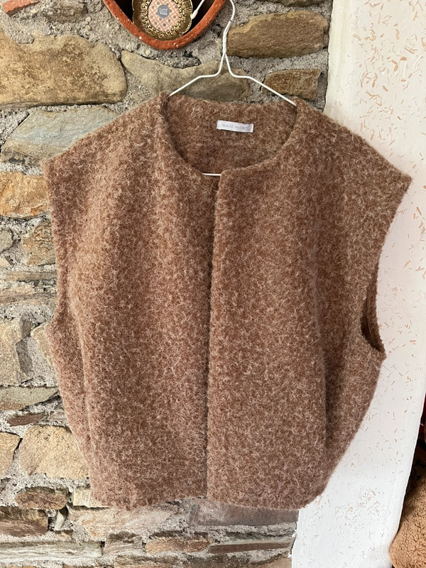 Veste sans manche beige marron