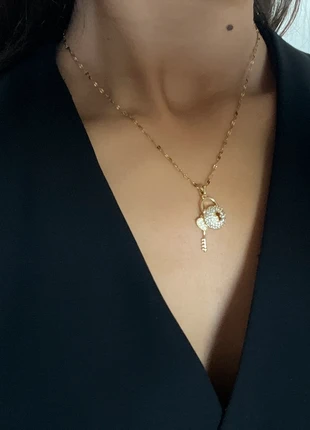 Collier pendentif cadenas clé inox, staat: Heel goed, € 12,99, € 14,34 inclusief Kopersbescherming Pro