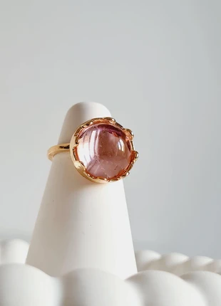 Bague dorée ajustable avec cristal rose transparent, zustand: Neu, mit Etikett, größe: 51.8 mm / 16.5 mm Ø, 4,00 €, 4,90 € inklusive Vinted-Käuferschutz