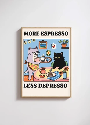 Poster: more espresso less depresso (Do Not Buy), merk: amera, staat: Nieuw met prijskaartje, € 6,50, € 7,53 inclusief Kopersbescherming Pro