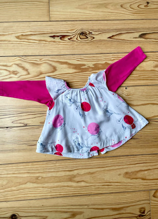 Blouse manches longues effet superposé - Floriane - 12 mois, marque: floriane, état: Satisfaisant, taille: 9-12 mois / 74 cm, 3,00 €, 3,85 € Protection acheteurs incluse