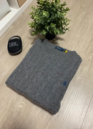 Pull torsadée Ralph Lauren col rond gris homme L, brand: Ralph Lauren, condition: Very good, size: L, €70.00, €74.20 includes Buyer Protection