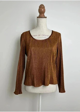 Haut manches longues, couleur marron reflet cuivré dorée brillant - Anne Weyburn - Taille M (38), marque: Anne Weyburn, état: Très bon état, taille: M / 38 / 10, 14,00 €, 15,40 € Protection acheteurs incluse