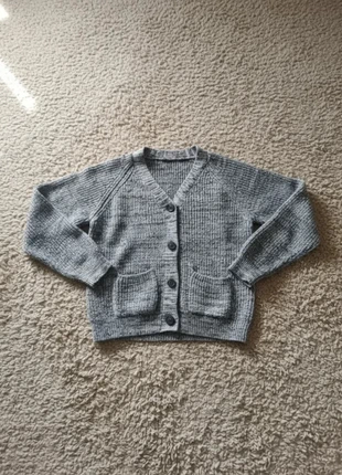 Gilet Cardigan tricoté main gris chiné – style cocooning vintage, marque: Lunaria Mode, état: Très bon état, taille: S / 36 / 8, 44,99 €, 47,94 € Protection acheteurs incluse