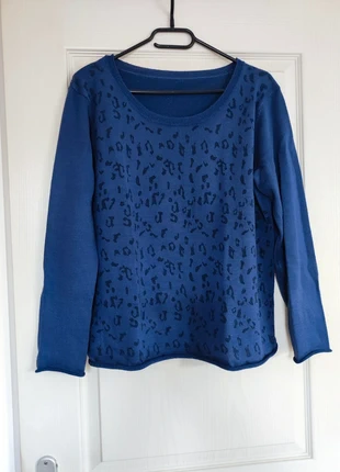 Pull indigo panthère, brand: Camaïeu, condition: Very good, size: L / 40 / 12, €6.50, €7.53 includes Buyer Protection