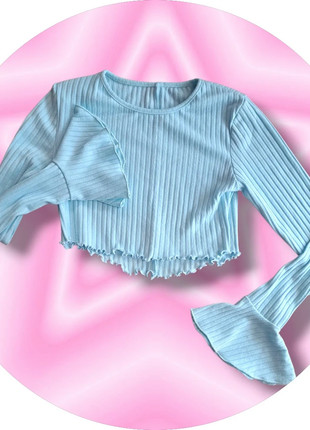 ●Top baby blue Azzurro Maniche Lunghe con olro a lattuga tg S– Super Y2K ●, marke: Vintage Dressing, zustand: Neu, größe: S / 36 / 8, 18,00 €, 19,60 € inklusive Vinted-Käuferschutz