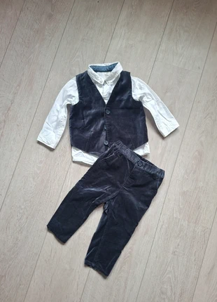 H&M Kids Pakje Broek/Gilet/Overhemd Donkerblauw/Wit Jongens Maat 86 Feest Kerst Velvet, marque: H&M, état: Très bon état, taille: 18-24 mois / 86 cm, 14,99 €, 16,44 € Protection acheteurs incluse