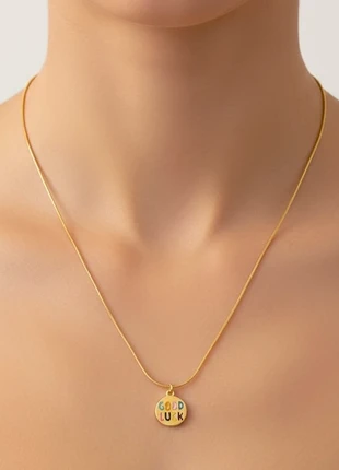 🍀Fine collana “Good Luck” in acciaio inossidabile dorato - 55 cm - Nuova🍀, merk: Handmade, staat: Nieuw zonder prijskaartje, € 16,90, € 18,45 inclusief Kopersbescherming