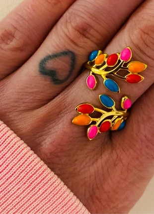 Bague ajustable tendance doré fleurs torsadée colorés acier inoxydable, brand: Tendance, condizioni: Ottime, taglia: Regolabile, €8.00, €9.10 include la Protezione acquisti Pro