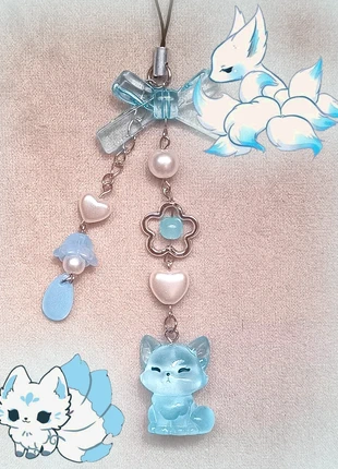 Blue kitsune phone charm kawaii, marca: COQUETTE, estado: Muito bom, €3.50, €4.38 inclui Proteção do Comprador