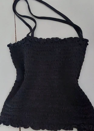 Crop top preto alças, marca: MNG, estado: Muito bom, tamanho: XS / 34 / 6, €1.20, €1.96 inclui Proteção do Comprador