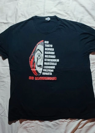 T-shirt JHK La Casa de Papel (flocage fait après achat) noir XXL - T-shirt, marque: JHK, état: Bon état, taille: XXL, 2,00 €, 2,80 € Protection acheteurs incluse