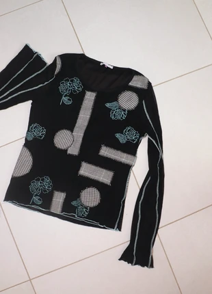 haut manches longues patchwork vintage indie sleaze mech mesh, merk: Fashion, staat: Heel goed, maat: M / 38 / 10, € 7,00, € 8,05 inclusief Kopersbescherming