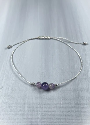 Bracelet macramé – améthyste - acier inox, brand: Fait Main, condizioni: Ottime, €4.90, €5.85 include la Protezione acquisti