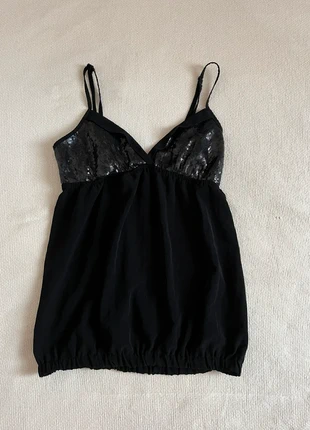 Top Babydoll à sequins avec élastiques - vintage y2k Ibiza Summer, brand: Vintage Dressing, condition: Very good, size: M / 38 / 10, €17.00, €18.55 includes Buyer Protection Pro