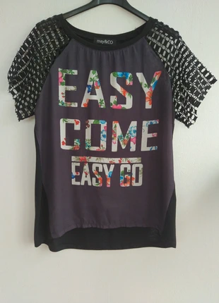 Camisola / T-shirt original com flores - May & Co. - Tamanho M / L, marque: May &CO, état: Très bon état, taille: M / 38 / 10, 5,00 €, 5,95 € Protection acheteurs incluse