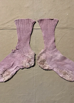 Chaussettes rapiécées anciennes, marque: Rare, état: Bon état, taille: M | 43–46, 70,00 €, 74,20 € Protection acheteurs incluse