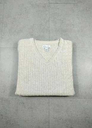 Pull - Torsadé - Creme - Col V - 100 %Coton - Taille XL - 20, brand: Vintage Dressing, condizioni: Ottime, taglia: XL / IT 46 / EU 42, €15.00, €16.45 include la Protezione acquisti