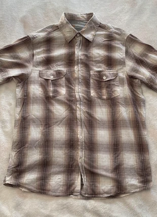 Vintage BHS Brown & Beige Plaid Short Sleeve Shirt – Size M, brand: Bhs, condition: Good, size: M, £6.99, £8.04 includes Buyer Protection