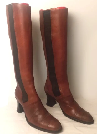 Free Lance Bottes genoux talon bobine cuir cognac marron 38.5 Excellent état, marca: FREE LANCE, estado: Muito bom, tamanho: 38.5, €179.00, €188.65 inclui Proteção do Comprador