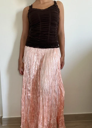 Jupe fairy longue satinée effet froissée rose - vintage y2k, brand: Vintage, condition: Very good, size: M / 38 / 10, €28.00, €30.10 includes Buyer Protection