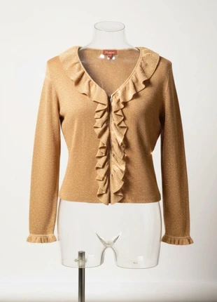 Monsoon Gilet Court XXL 44 | Paillettes Or Volants | Soirée Fêtes Noël Nouvel An, marca: Monsoon, estado: Muito bom, tamanho: XXL / 44 / 16, €25.00, €26.95 inclui Proteção do Comprador