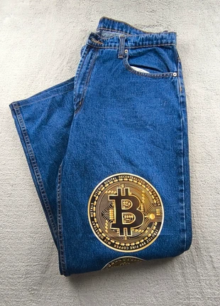 Jean Full Blue Custom – Style Streetwear Bitcoin – Taille W38 L34 (FR 48/50) Homme Men, merk: Full Blue, staat: Heel goed, maat: W38 | FR 48, € 9,90, € 11,10 inclusief Kopersbescherming