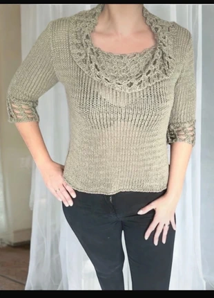 Pull kaki col large et manches 3 quarts Taille 38/40, condition: Very good, size: M / 38 / 10, €4.00, €4.90 includes Buyer Protection