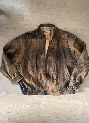 Veste en cuir marron vintage 90´s, brand: Vintage Dressing, condition: Very good, size: XL, €50.00, €53.20 includes Buyer Protection