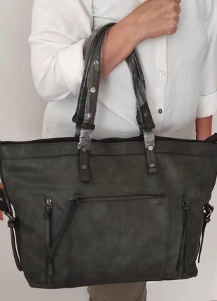 Sac à main femme kaki Mandoline A4 idéal pour les cours, brand: Mandoline, condition: Very good, €39.00, €41.65 includes Buyer Protection