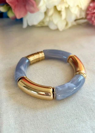 Bracelet bambou jonc fait mains style ZAG gris marbré Acier inoxydable doré Bijou tendance, marca: ZAG, estado: Muito bom, €12.90, €14.25 inclui Proteção do Comprador