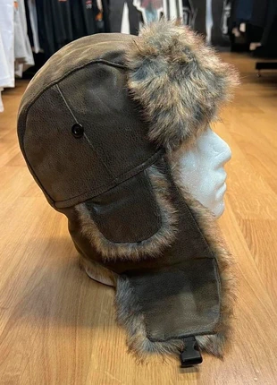 Faux fur and faux leather trapper hat, condition: New without tags, size: One size, £7.50, £8.58 includes Buyer Protection