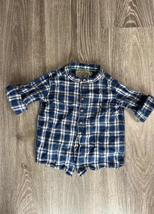 Chemise carreaux col mao enfant H&M, marque: H&M, état: Très bon état, taille: 12-18 mois / 80 cm, 2,00 €, 2,80 € Protection acheteurs incluse