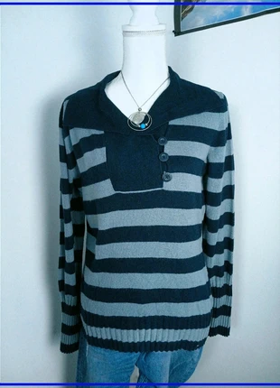 Pull rayé Tommy Hilfiger - Bleu marine et gris - Taille L - Femme, marke: Tommy Hilfiger, zustand: Gut, größe: L / 40 / 12, 17,00 €, 18,55 € beinhaltet Vinted-Käuferschutz Pro