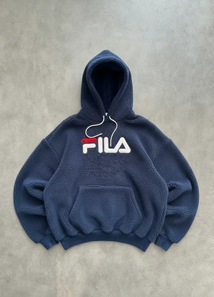 Pull polaire de Marque Fila Vintage 90s Hoodie Col Rond Universitaire USA Old School Rare Y2K, brand: FILA, condizioni: Ottime, taglia: M, €9.90, €11.10 include la Protezione acquisti Pro
