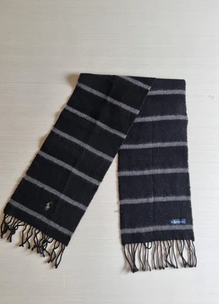 🧣 Écharpe Ralph Lauren – Rayée Noir & Gris – Logo Brodé – Très Bon État, marque: Ralph Lauren, état: Très bon état, 25,00 €, 26,95 € Protection acheteurs (Pro) incluse