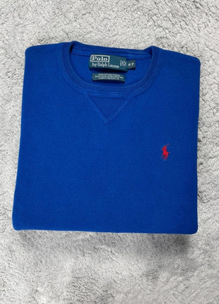 Pull col rond bleu épais Ralph Lauren coton maille logo brodé classique - Taille S, marque: Ralph Lauren, état: Très bon état, taille: S, 45,00 €, 47,95 € Protection acheteurs (Pro) incluse